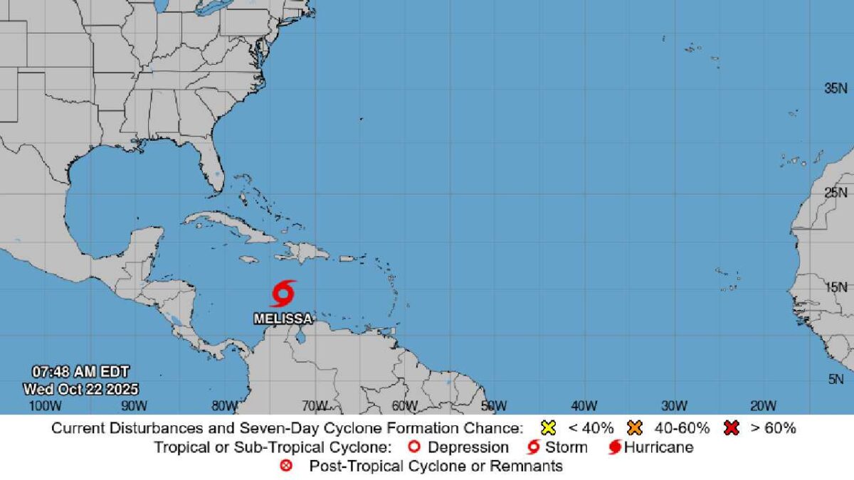 Monitorean a la tormenta tropical Melissa.