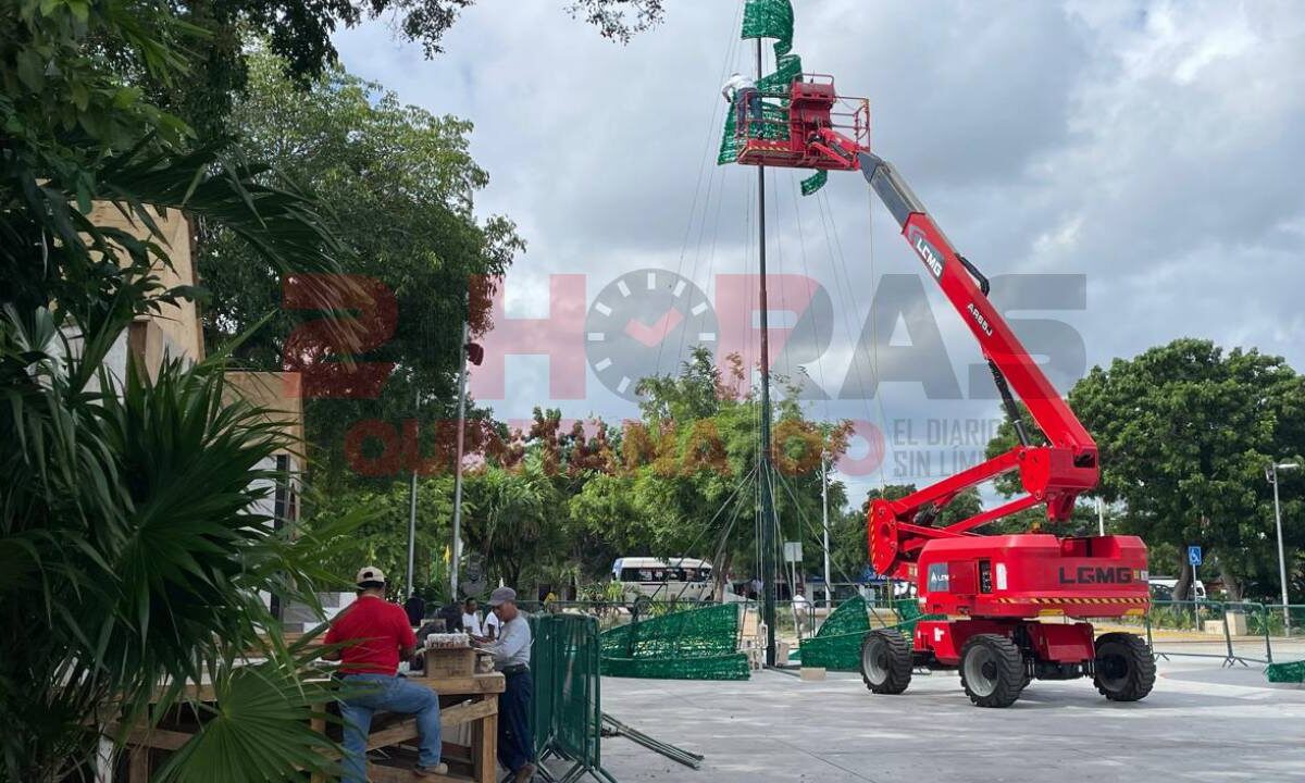 Decoración navideña en Cancún.