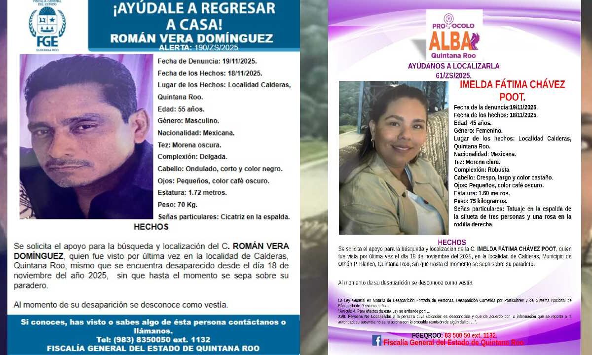 Desaparece hombre y mujer en Calderitas.