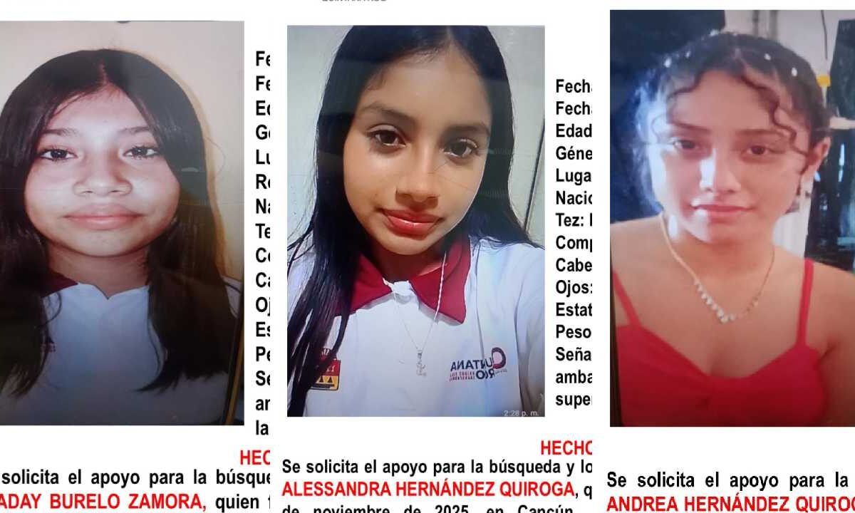 Desaparecen 3 adolescentes en Cancún.