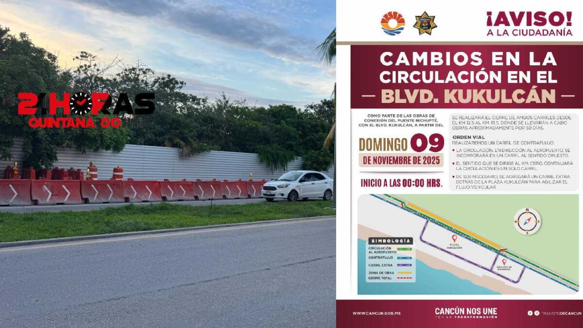 Cierre parcial en el Kukulcán.