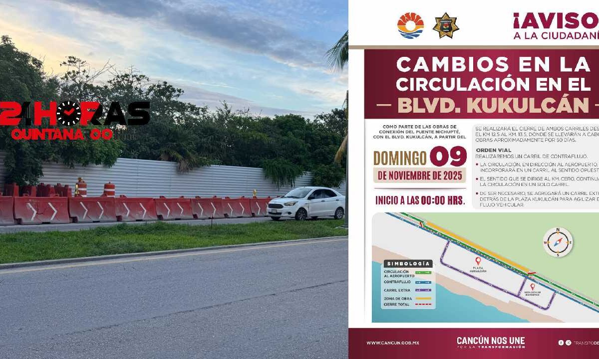 Cierre parcial en el Kukulcán.