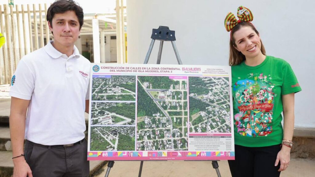 Obra pública en Isla Mujeres.