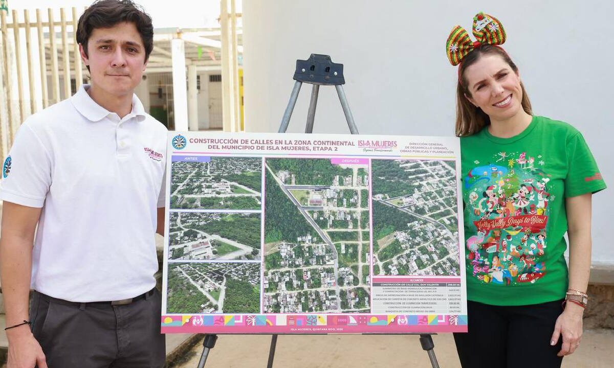 Obra pública en Isla Mujeres.