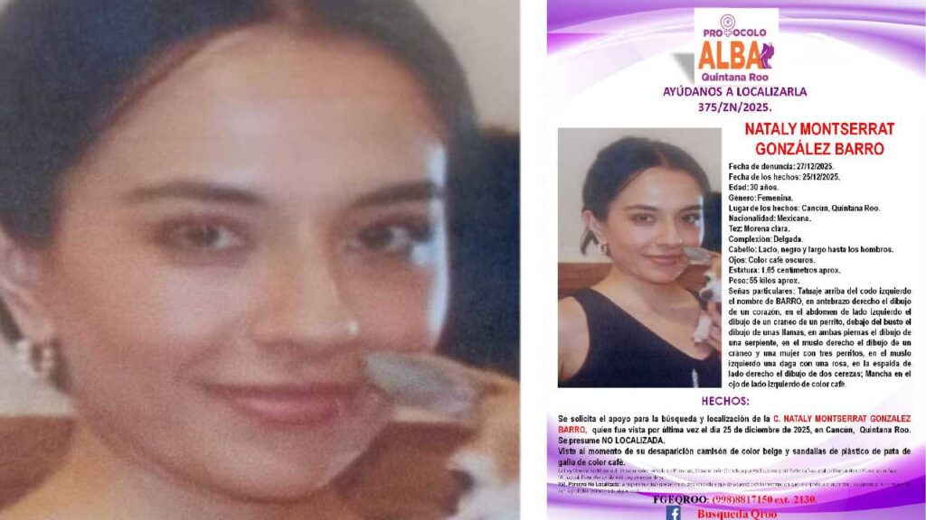 Nataly Montserrat González Barro fue hallada sin vida.