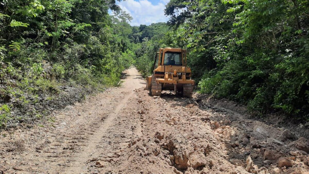 Camino sacacosechas en Quintana Roo.