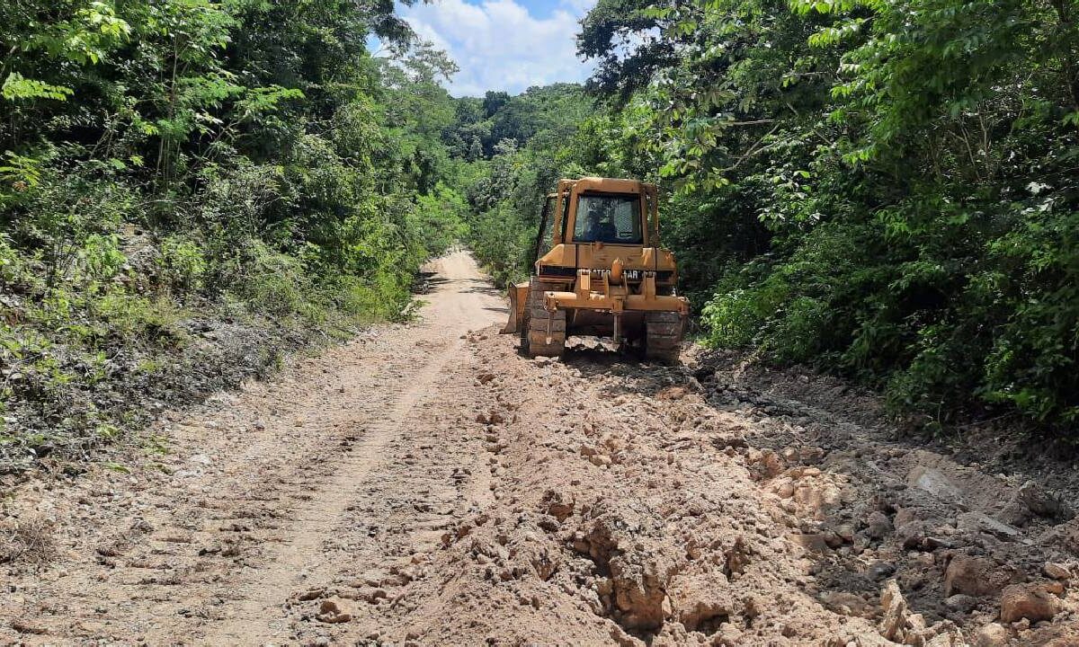 Camino sacacosechas en Quintana Roo.