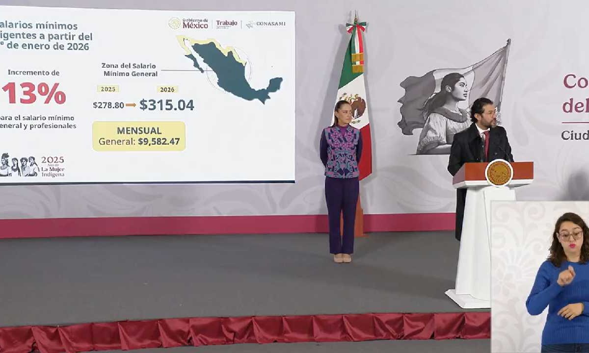Anuncio del nuevo salario mínimo.