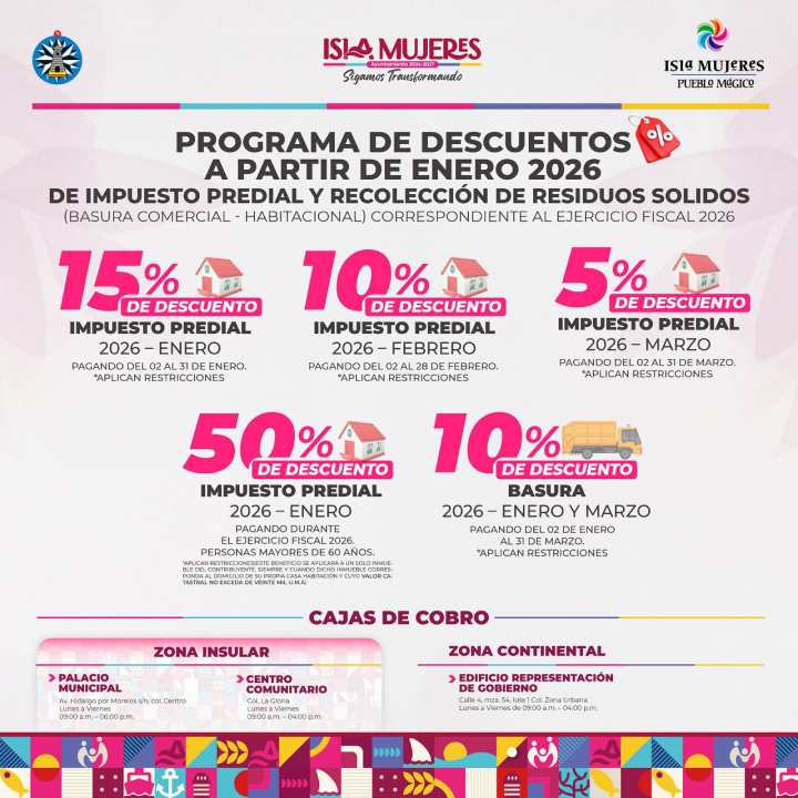 Isla Mujeres anuncia descuentos