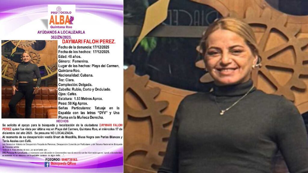 Desaparece cubana en Playa del Carmen