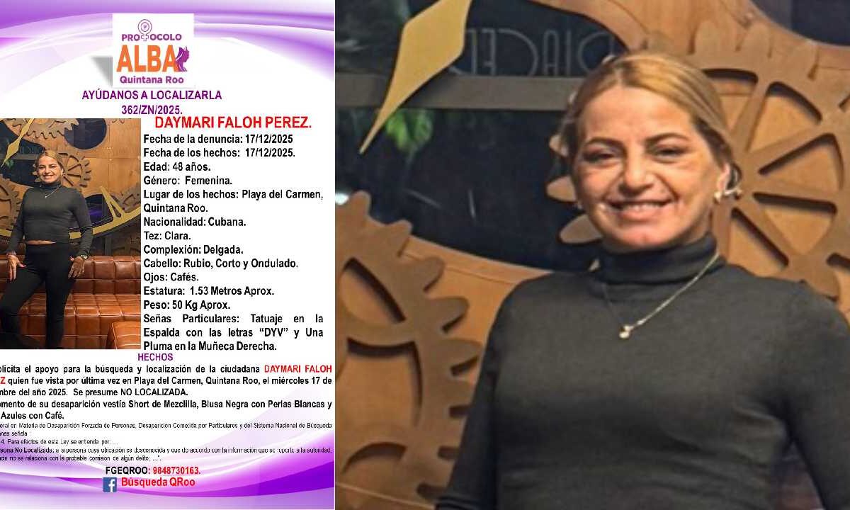 Desaparece cubana en Playa del Carmen