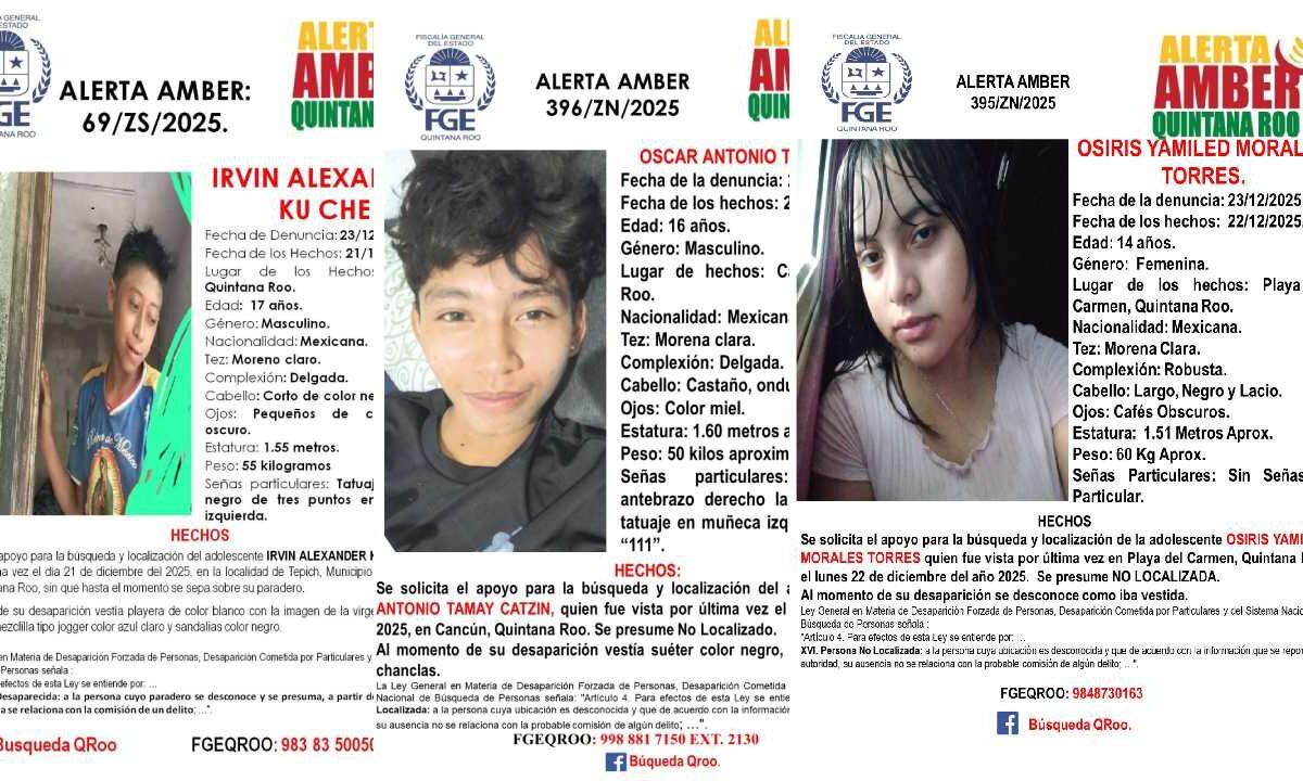 Buscan a 5 menores.