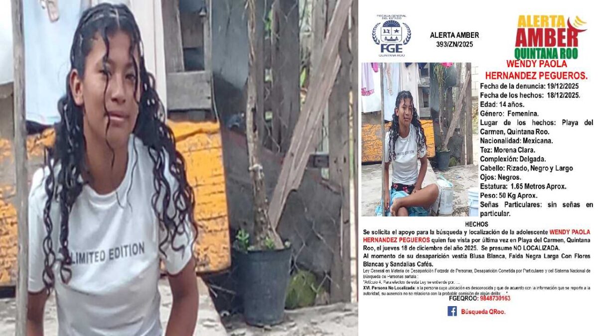 Desaparece menor en Playa del Carmen.