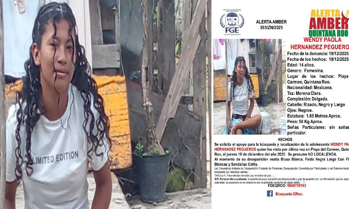 Desaparece menor en Playa del Carmen.