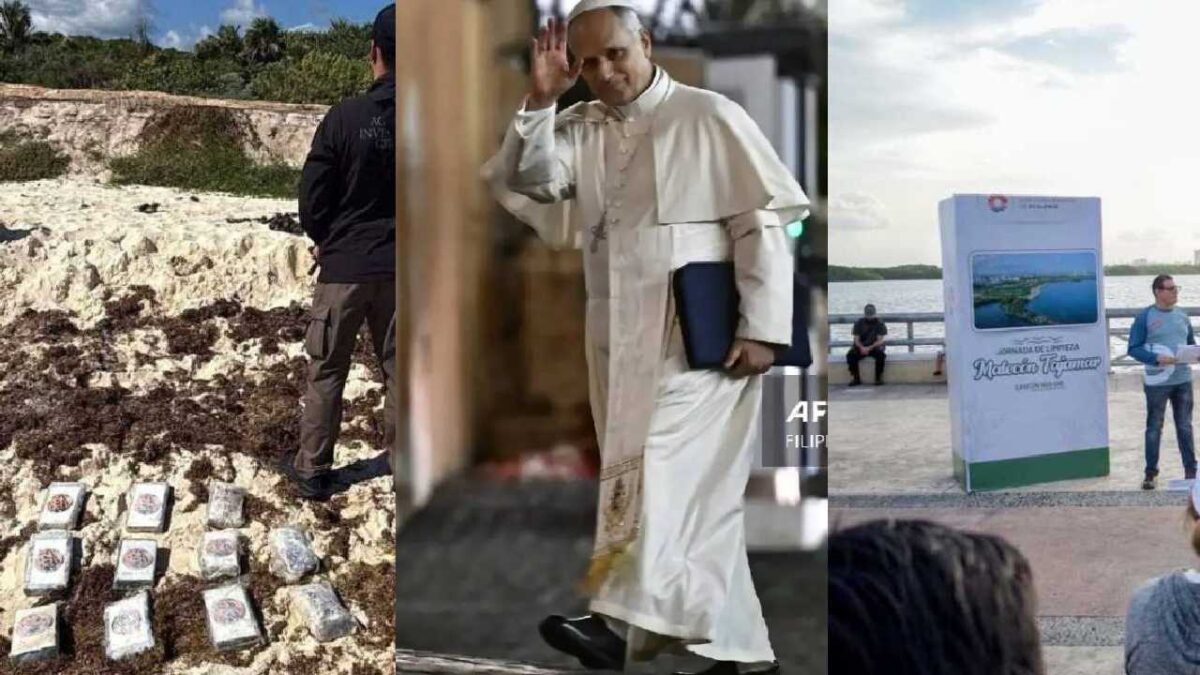 Últimas noticias. Recale droga; mensaje Papa, y limpia Nichupté.