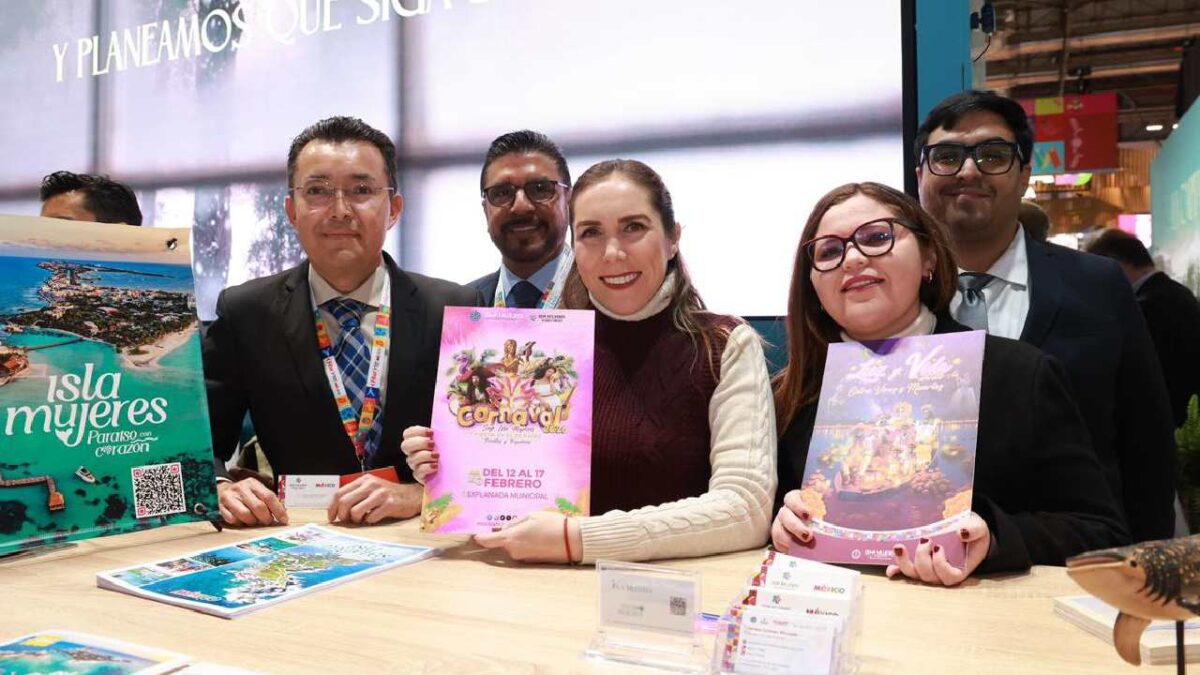 Isla Mujeres destaca y se consolida en el mercado de Europa, en Fitur 2026.
