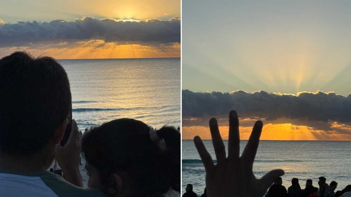 Primer amanecer de 2026 en Cancún.