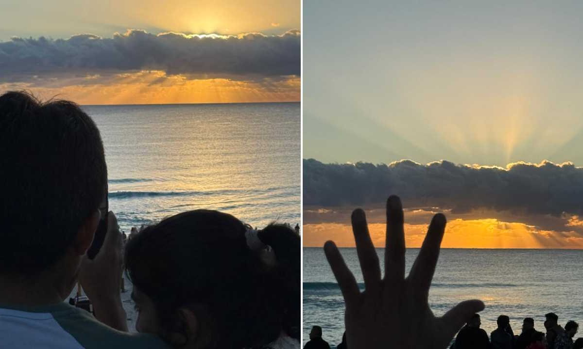 Primer amanecer de 2026 en Cancún.
