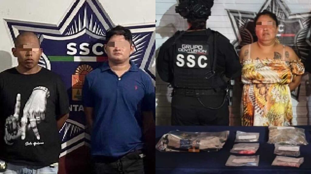 Capturan a Juan, Toni y la Yesy por narcomenudeo; los primeros en Cancún y la mujer, en Playa del Carmen