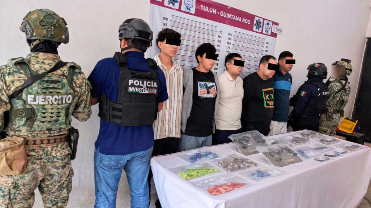 Detenidos con drogas y armas en Tulum