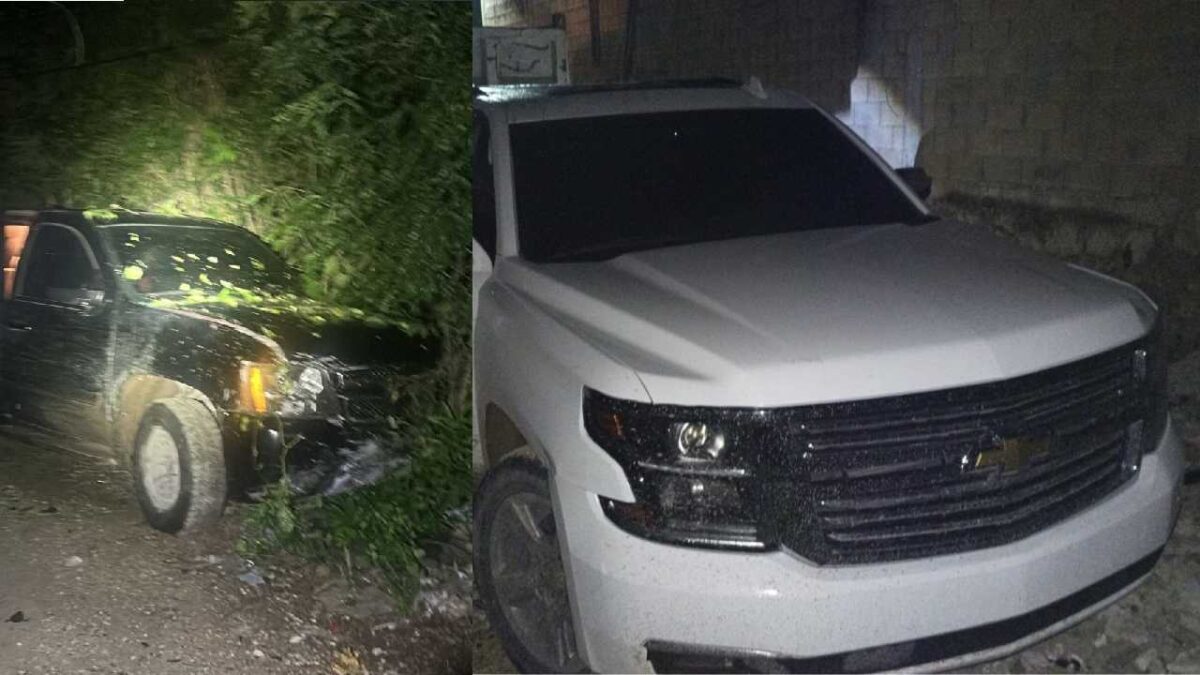 Aseguran camionetas en Bonfil.