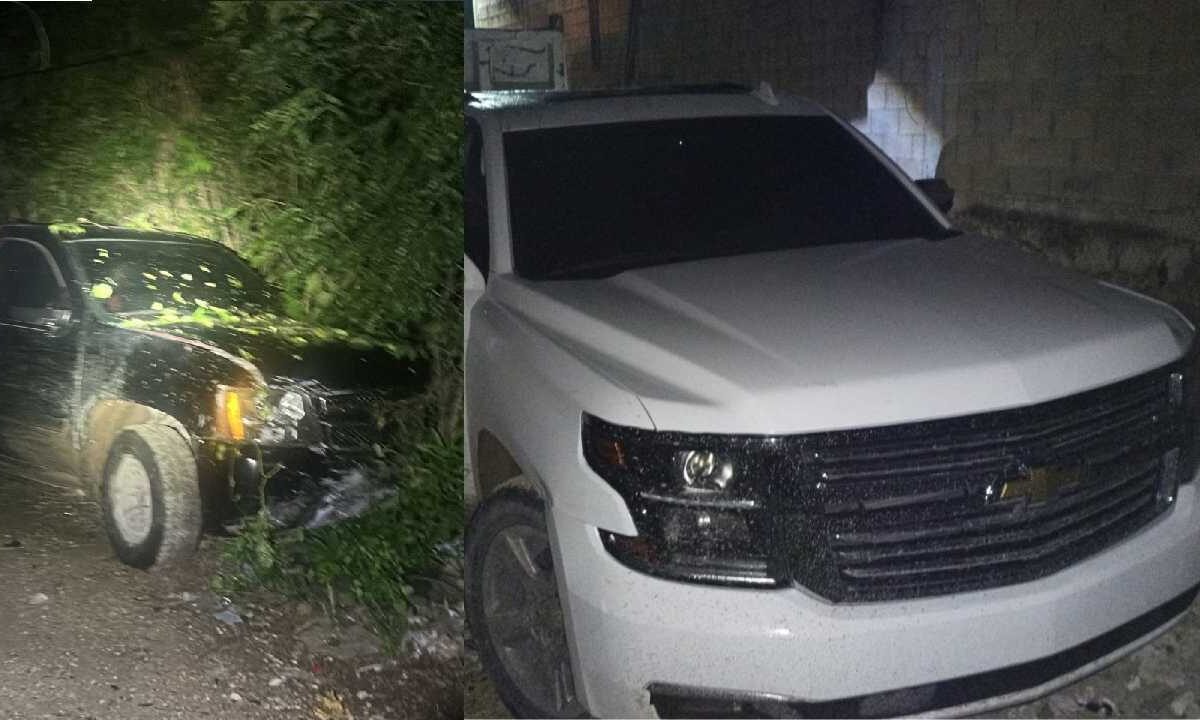 Aseguran camionetas en Bonfil.