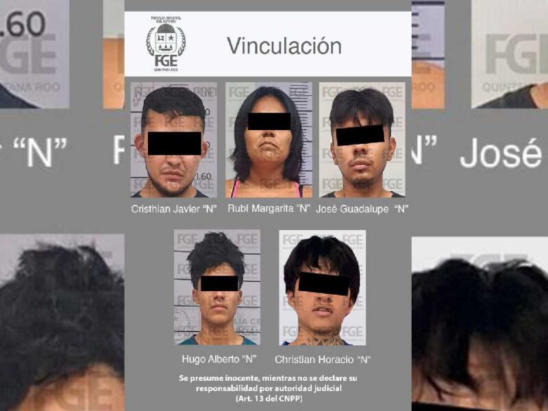 Obtiene FGE vinculación a proceso para 5 presuntos “tiradores” de droga en Cancún