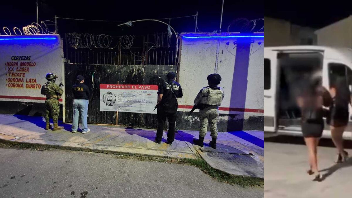 Operativo y rescate de 20 mujeres en Playa del Carmen.