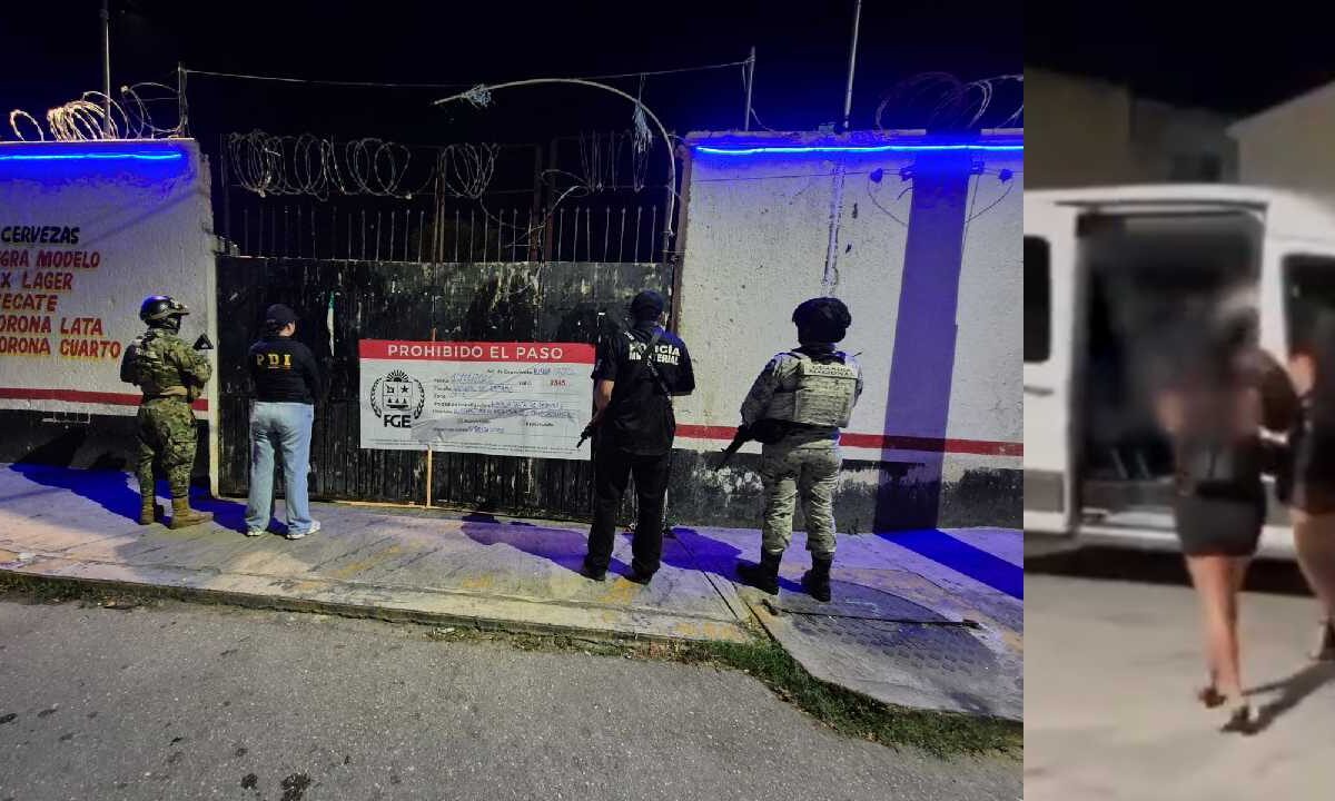 Operativo y rescate de 20 mujeres en Playa del Carmen.