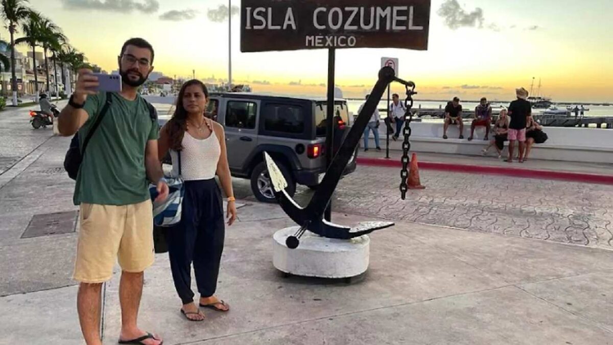 Turistas en el Caribe Mexicano.