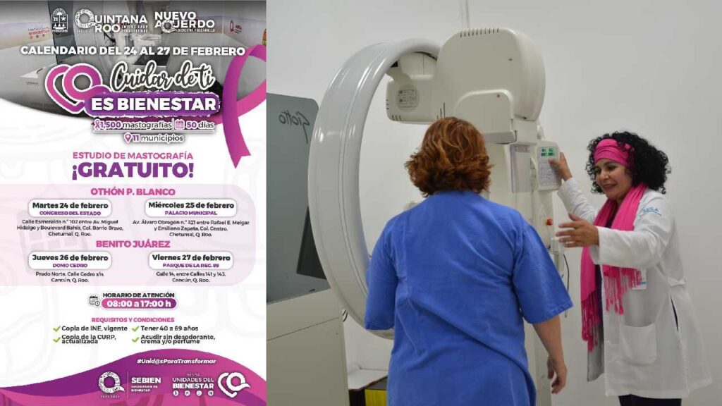 Mastografías gratuitas en Cancún y Chetumal.