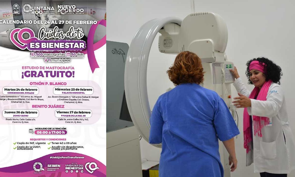 Mastografías gratuitas en Cancún y Chetumal.