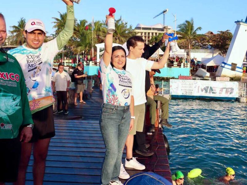 Así arrancó en Puerto Morelos el XXI Maratón de Aguas Abiertas Ruta del Arrecife
