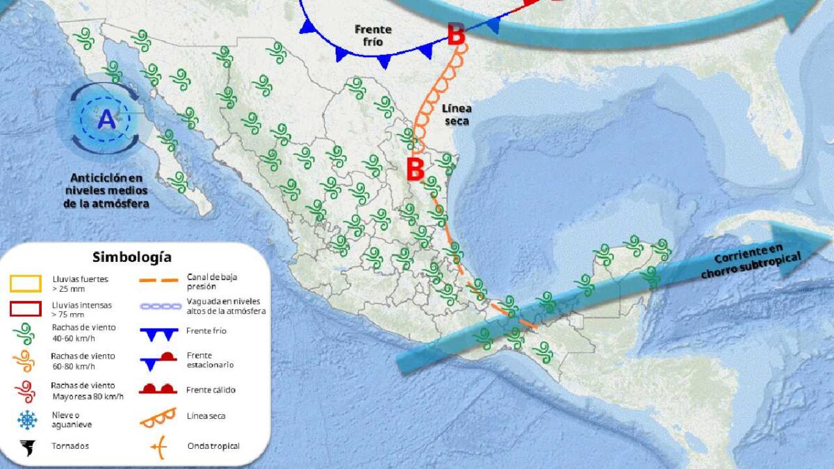 Prevén un día nublado con lluvias.