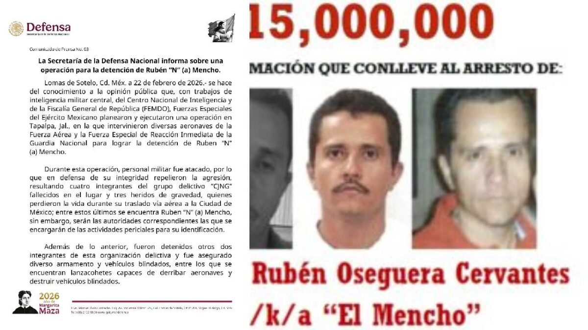 Confirma Sedena que El Mencho murió.