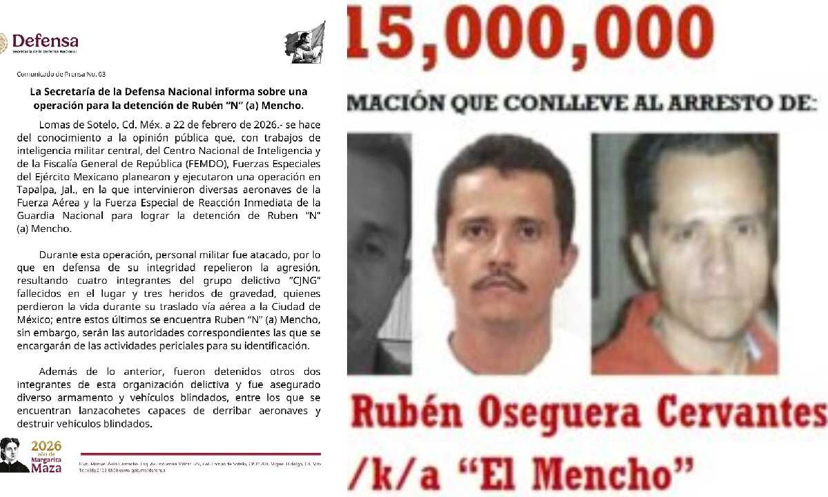 Confirma Sedena que El Mencho murió.