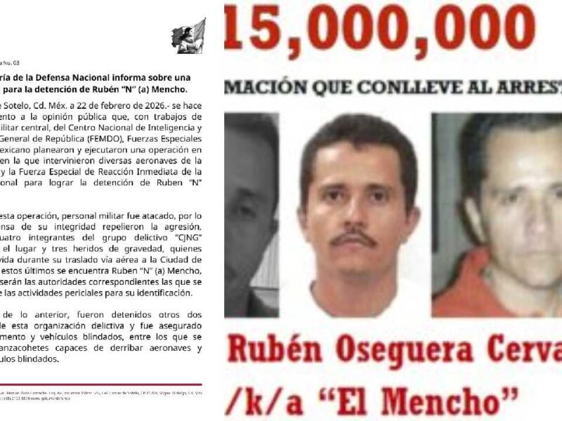 Confirma Sedena muerte de El Mencho al ser trasladado vía aérea a la CDMX; García Harfuch reconoce labor del Ejército