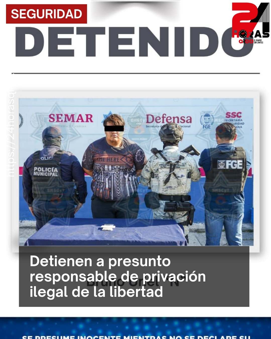 Detención de presunto secuestrador en Cancún.