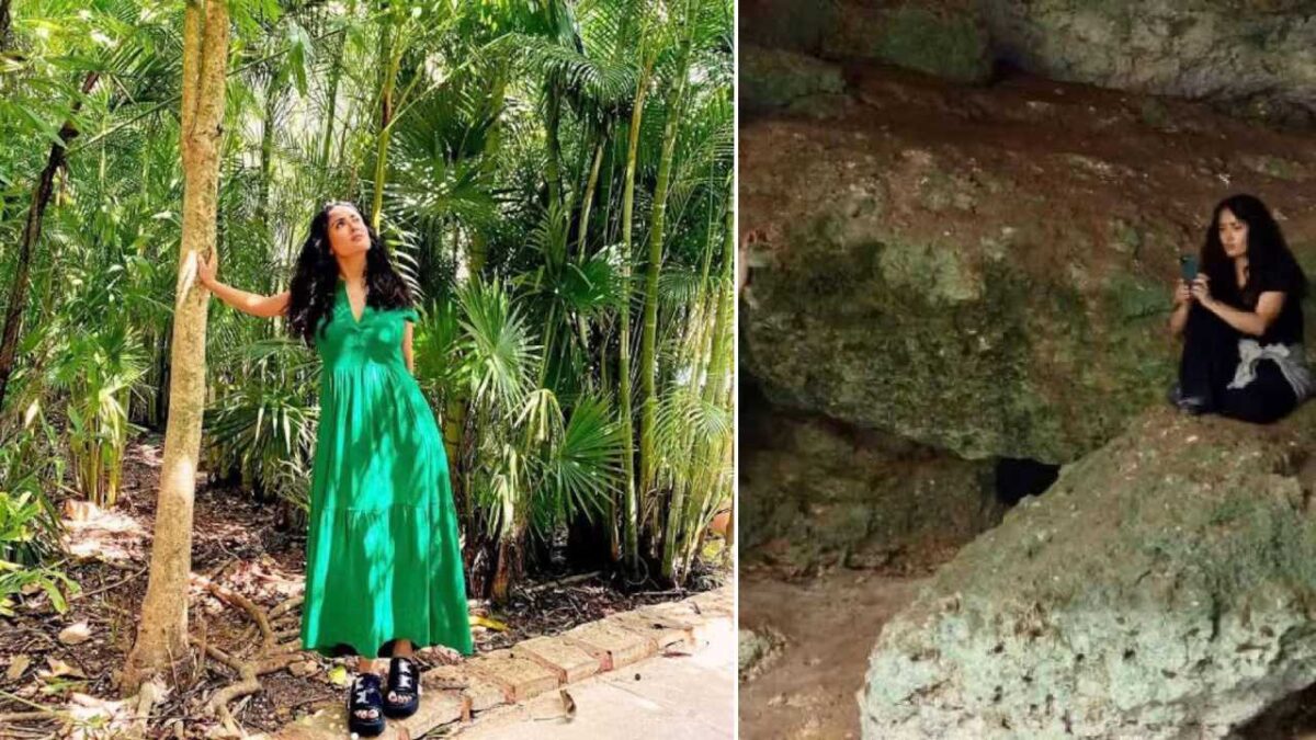 Salma Hayek fue captada en Tulum.