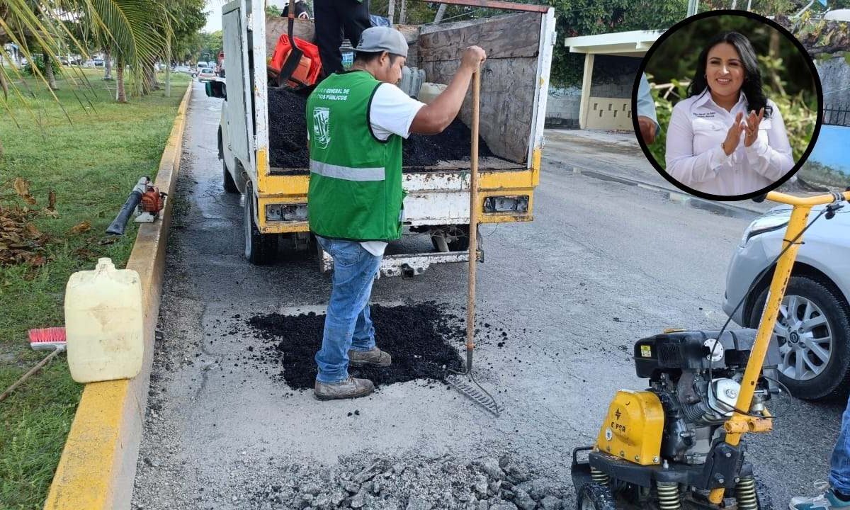 Bacheo en Puerto Morelos.