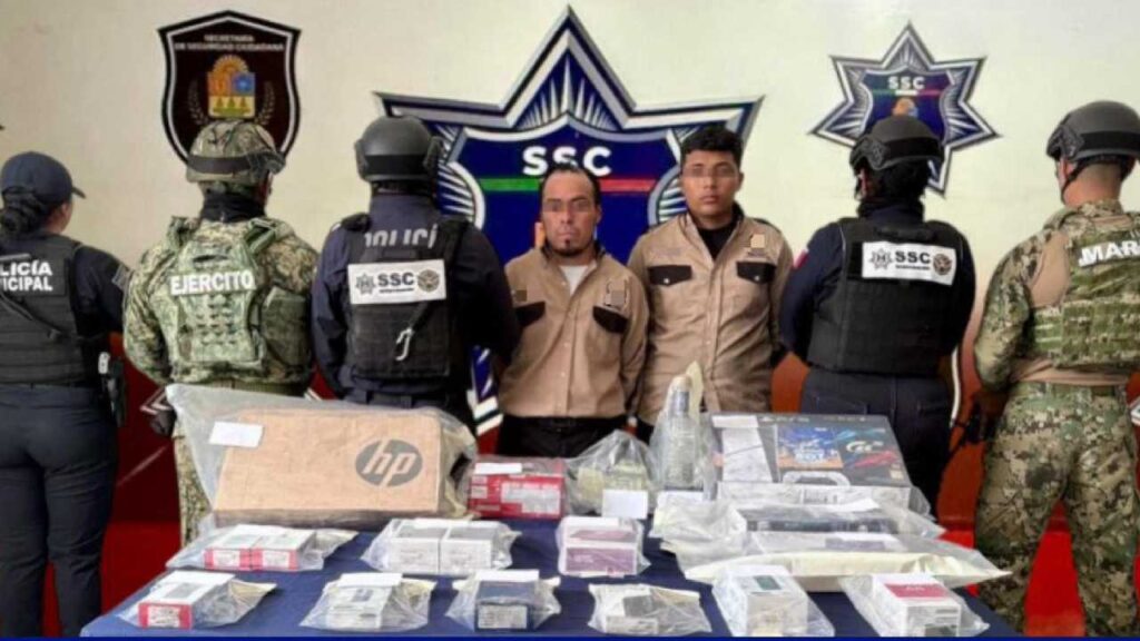 Fueron detenidos en Cozumel dos empleados de seguridad por robo.