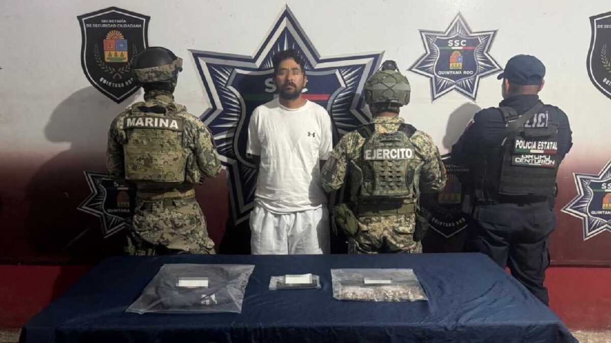 El sujeto tenía presunta droga.