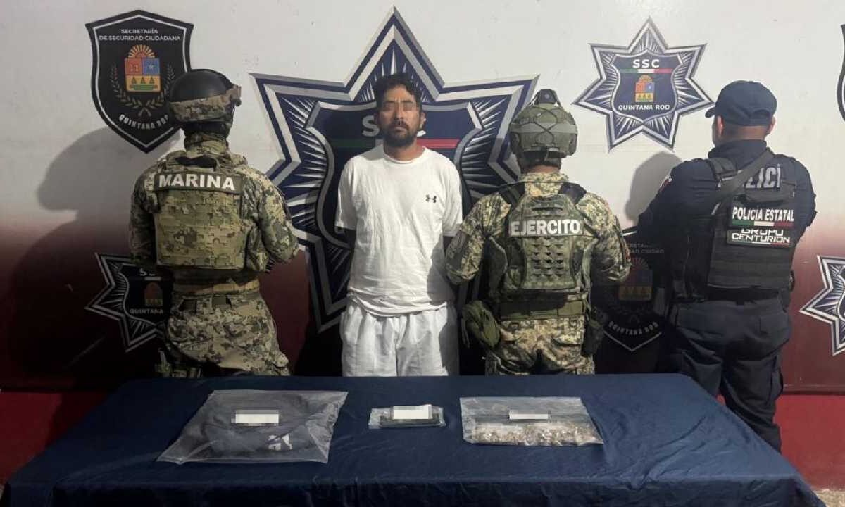 El sujeto tenía presunta droga.