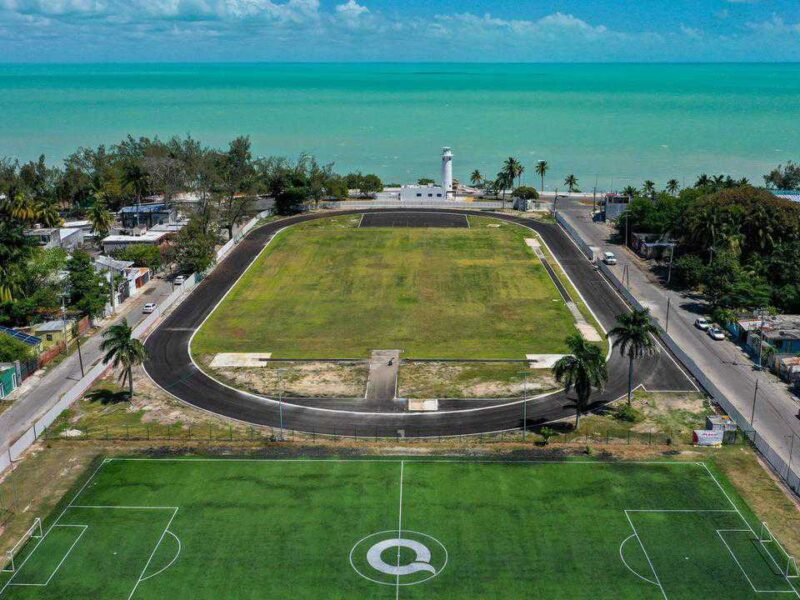 Chetumal: dan los retoques finales a la primera pista internacional de Atletismo