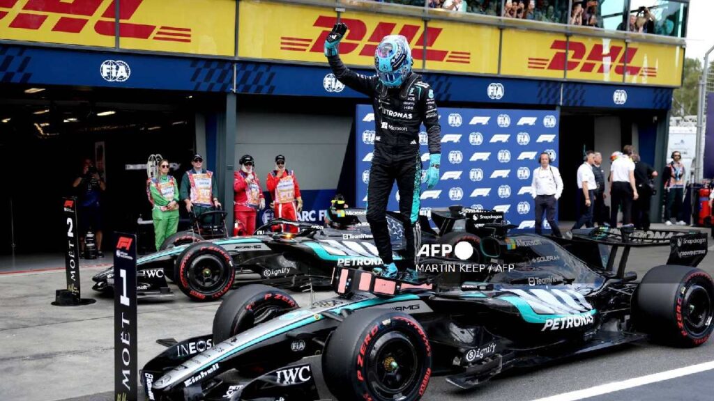 Russell superó al italiano Kimi Antonelli por 293 milésimas