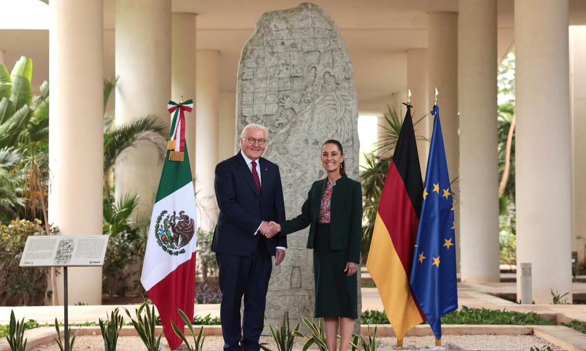 Sheinbaum recibe al presidente de Alemania en Cancún