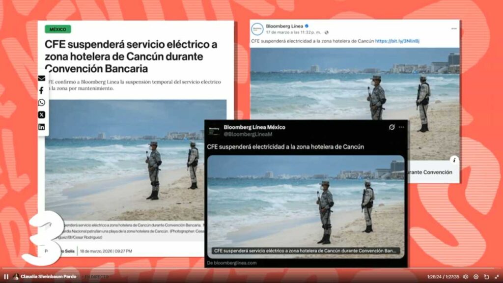 Reiteran en el “Detector de Mentiras” que es falso que CFE bajó el “swich” en la Convención Bancaria en Cancún