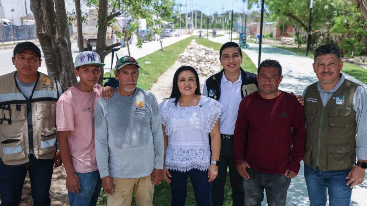 Blanca Merari supervisa Parque Lineal en la Supermanzana 19
