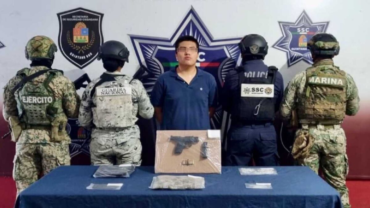 Cae sujeto con droga y arma de fuego.