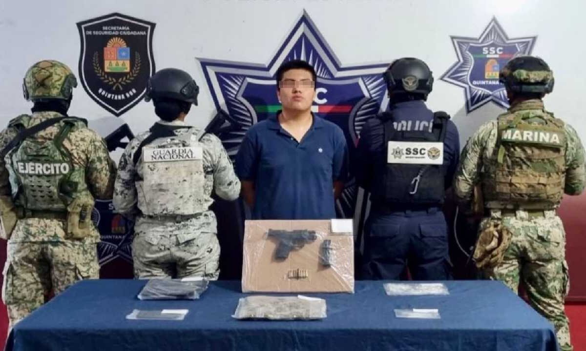 Cae sujeto con droga y arma de fuego.